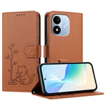 For Xiaomi Redmi Note 17 5G (Global) / Xiaomi Redmi Note 17 (India/China) 5G / Xiaomi Redmi Note 17 4G (Global) Case Cat Watering Plant Pattern PU Leather Wallet Stand Phone Cover
