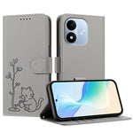 For Xiaomi Redmi Note 17 5G (Global) / Xiaomi Redmi Note 17 (India/China) 5G / Xiaomi Redmi Note 17 4G (Global) Case Cat Watering Plant Pattern PU Leather Wallet Stand Phone Cover
