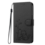Xiaomi Redmi Note 17 Pro 5G-skal Katt, vattnande växtmönster, PU-läder, plånboksfodral, mobilskal