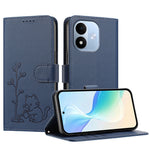 Xiaomi Redmi Note 17 Pro 5G-skal Katt, vattnande växtmönster, PU-läder, plånboksfodral, mobilskal