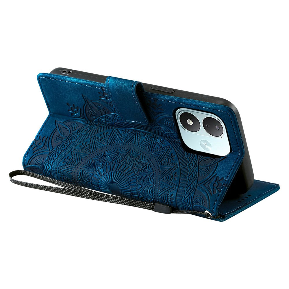 Läderfodral för Xiaomi Redmi Note 17 5G (Global) / 17 4G (Global) / 17 (Indien/Kina) 5G, tryckt totemskin-fodral med plånbok och handrem