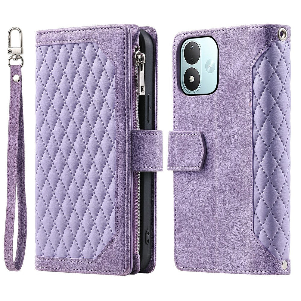 Pung-etui til Xiaomi Redmi Note 17 5G (Global) / 17 4G (Global) / 17 (Indien/Kina) 5G, mobilcover i PU-læder med håndledsrem