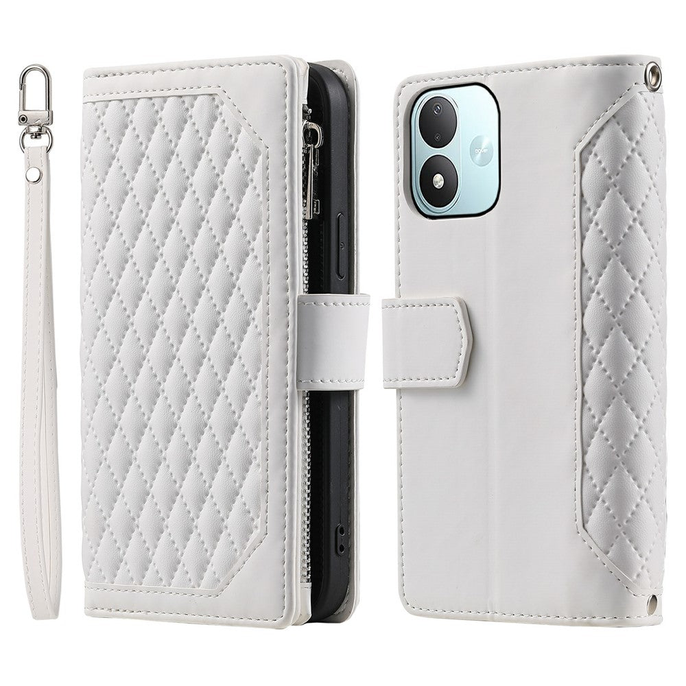 Pung-etui til Xiaomi Redmi Note 17 5G (Global) / 17 4G (Global) / 17 (Indien/Kina) 5G, mobilcover i PU-læder med håndledsrem