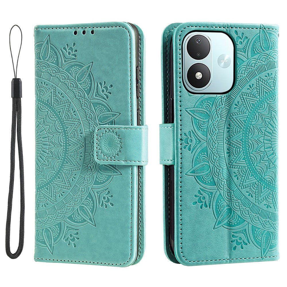 Stativcover til Xiaomi Redmi Note 17 5G (Global) / 17 4G (Global) / 17 (Indien/Kina) 5G, trykt totemcover i PU-læder med håndledsrem