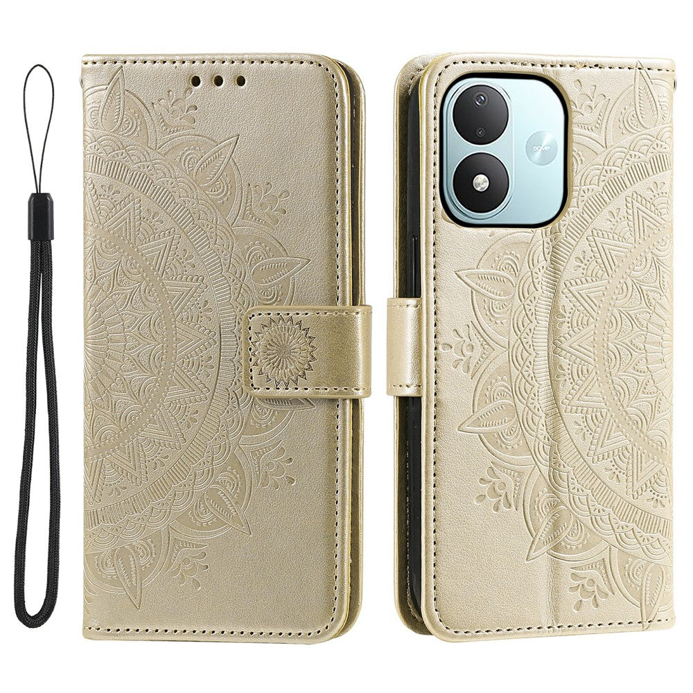 Stativcover til Xiaomi Redmi Note 17 5G (Global) / 17 4G (Global) / 17 (Indien/Kina) 5G, trykt totemcover i PU-læder med håndledsrem