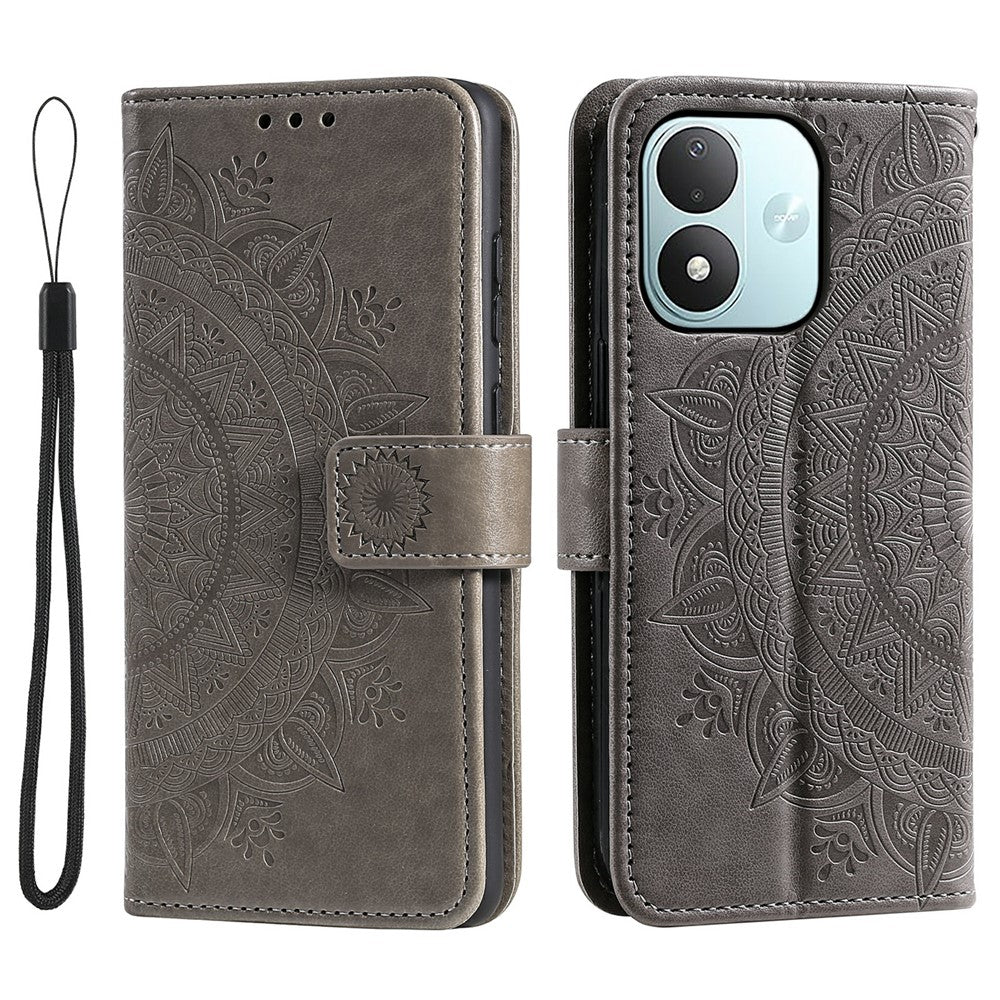 Stativcover til Xiaomi Redmi Note 17 5G (Global) / 17 4G (Global) / 17 (Indien/Kina) 5G, trykt totemcover i PU-læder med håndledsrem