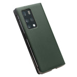 QIALINO Shockproof Cover for Huawei Mate X2 5G Genuine Cowhide Leather Phone Case Anti-Fall Phone Case with View Window