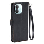 Plånboksfodral för Xiaomi Redmi Note 17 5G (Global) / 17 4G (Global) / 17 (Indien/Kina) 5G, Litchitextur, Blixtlåsficka, Stativ, Läderflikfodral med Handledsrem