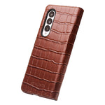 QIALINO mobilcover med krokodillestruktur til Samsung Galaxy Z Fold4 5G, stødsikkert kohudslæderetui i business-stil
