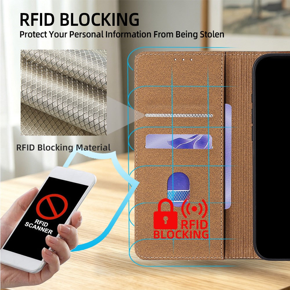 iPhone 13 Pro Max-skal med 3D-krokodilskalle, fällbart lock, RFID-blockerande mobilskal i äkta koläder