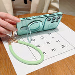 For Samsung Galaxy S25 Ultra Case Kickstand Electroplating Wave Frame Love Printing TPU Back Cover with Hand Strap