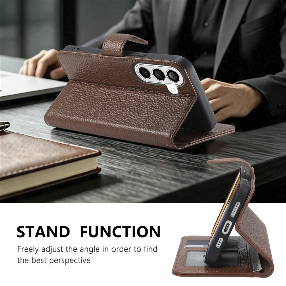 For Samsung Galaxy S25+ Case RFID Blocking Wallet Split Leather Phone Cover