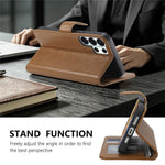 For Samsung Galaxy S25 Ultra Case RFID Blocking Wallet Split Leather Phone Cover