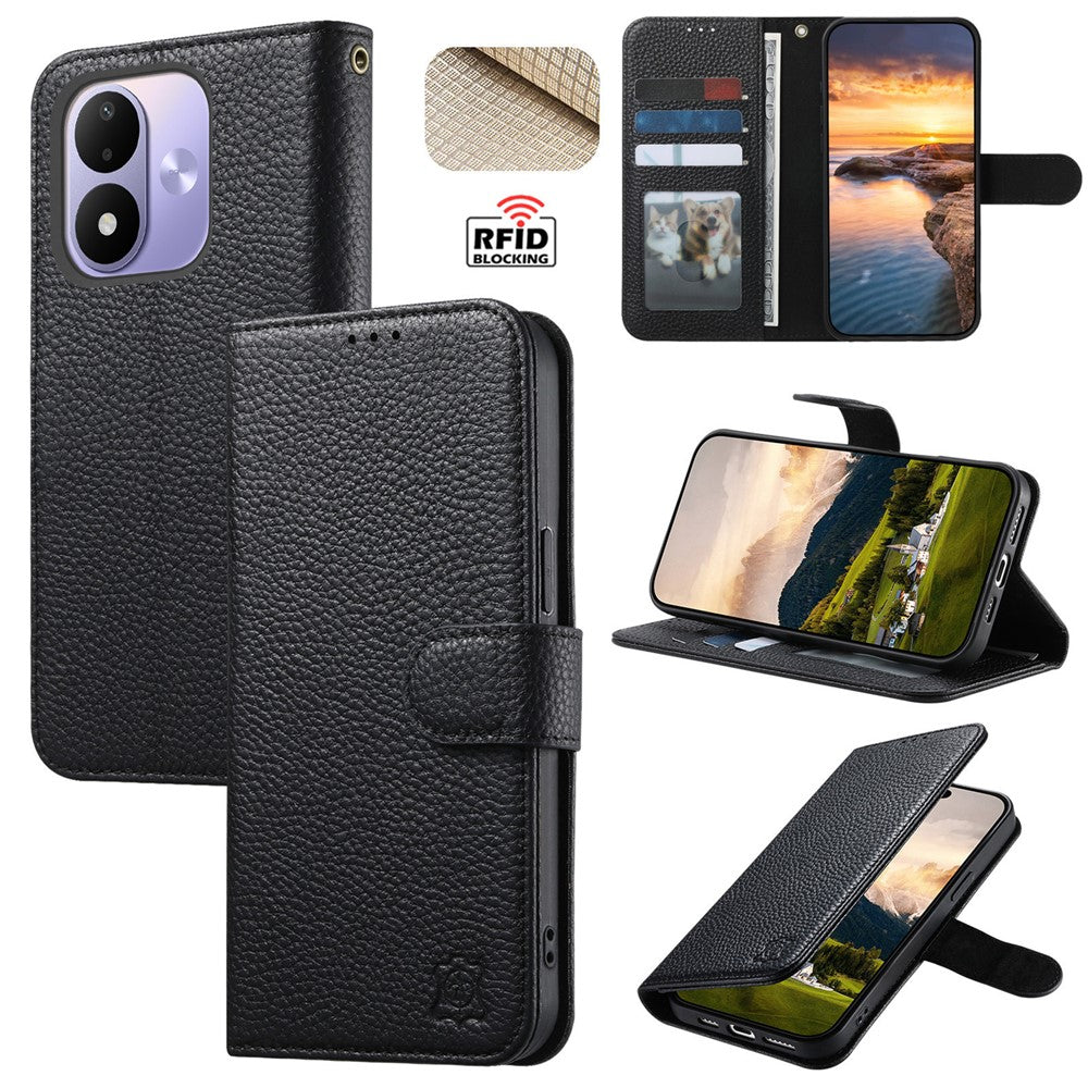 Phone Case for Xiaomi Redmi Note 17 4G (Global) / Note 17 5G (Global) / Note 17 (India / China) 5G , RFID Blocking Wallet Split Leather Cover