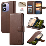 Phone Case for Xiaomi Redmi Note 17 4G (Global) / Note 17 5G (Global) / Note 17 (India / China) 5G , RFID Blocking Wallet Split Leather Cover