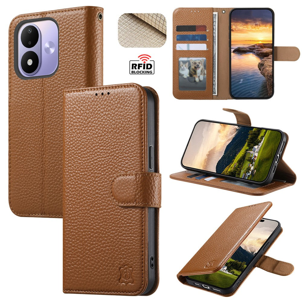 Phone Case for Xiaomi Redmi Note 17 4G (Global) / Note 17 5G (Global) / Note 17 (India / China) 5G , RFID Blocking Wallet Split Leather Cover