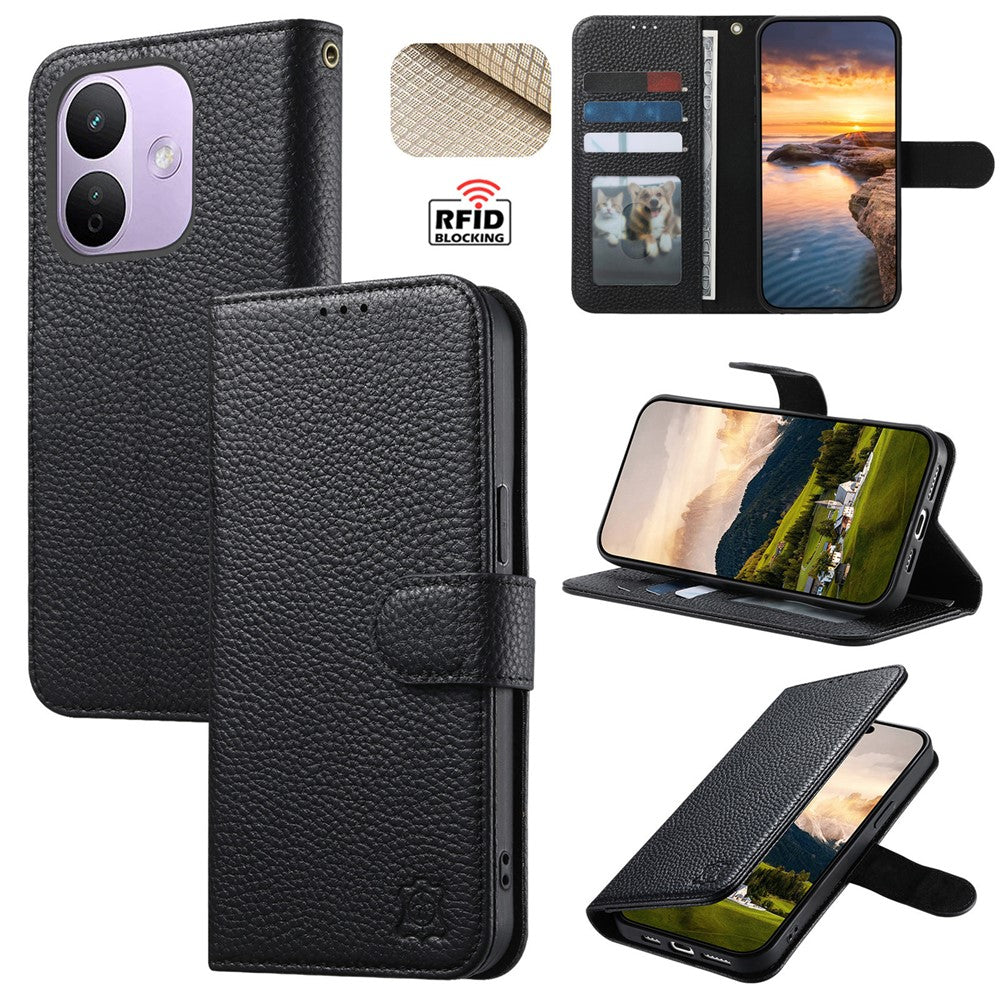 For Xiaomi Redmi Note 17 Pro 5G Case RFID Blocking Wallet Split Leather Phone Cover