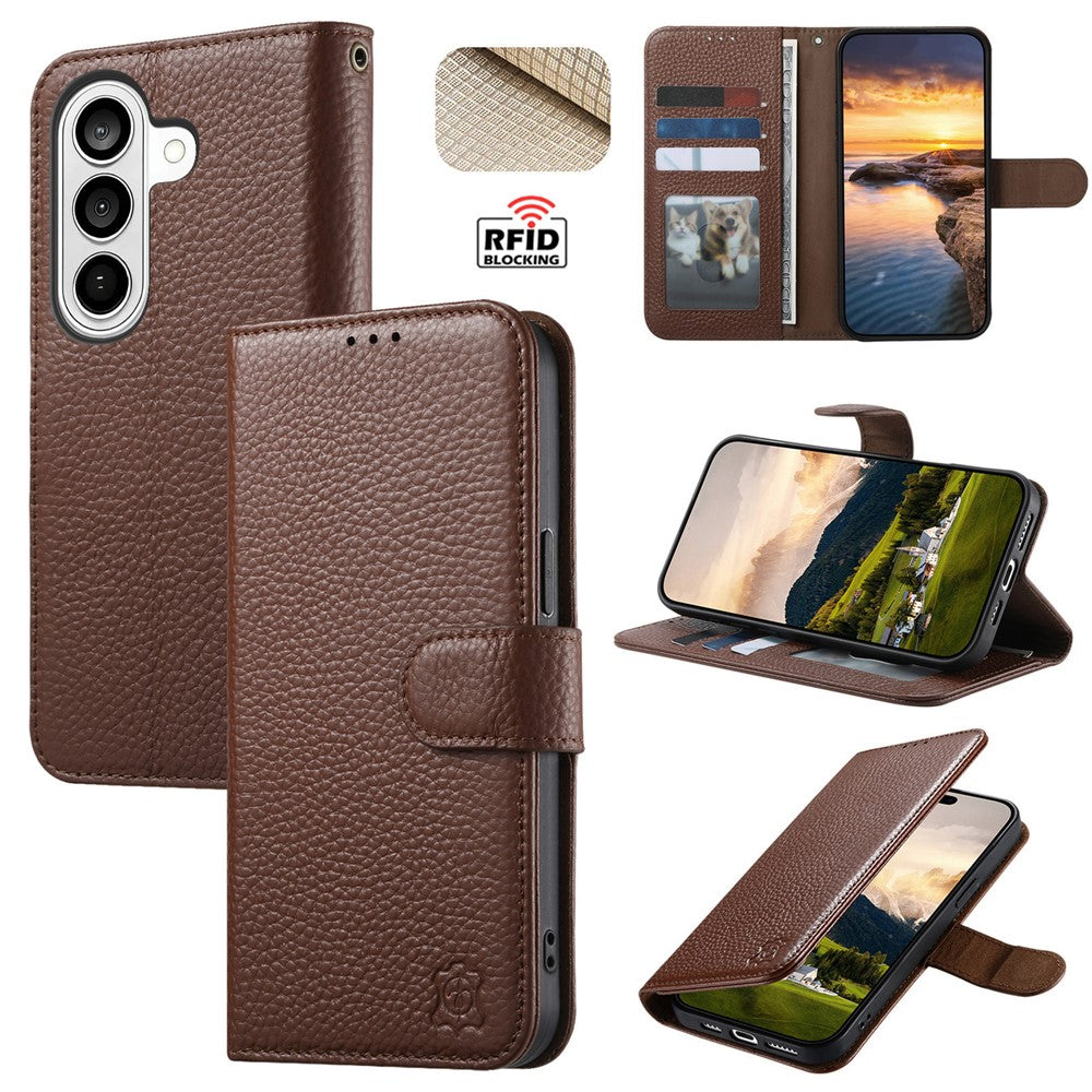 For Samsung Galaxy S24+ Case RFID Blocking Wallet Split Leather Phone Cover