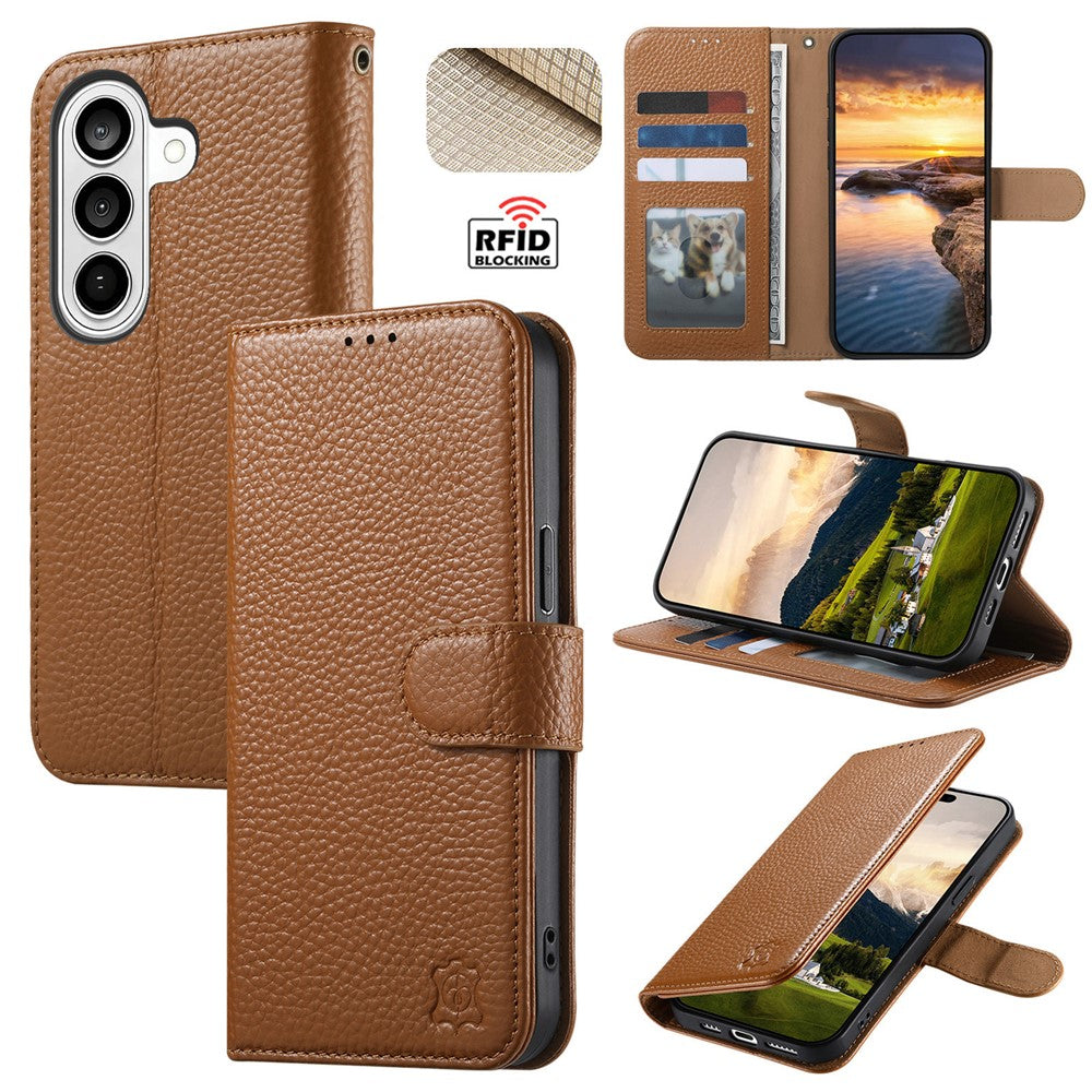 For Samsung Galaxy S24+ Case RFID Blocking Wallet Split Leather Phone Cover
