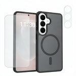Samsung Galaxy S26+ magnetisk TPU + PC-cover med fingeraftryksbeskyttelse, skærmbeskyttelse i højkvalitets aluminiums-kiselglas og linsebeskyttelse i hærdet glas