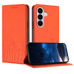 Samsung Galaxy S26 / Galaxy S27 tulpan- och fjärilsmönster Magnetstängning PU-läder plånboksfodral