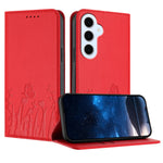 Samsung Galaxy S25 FE / Galaxy S26 FE Tulpan- och fjärilsmönster Magnetstängning PU-läder plånboksfodral
