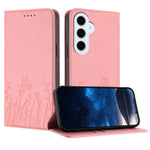 Samsung Galaxy S25 FE / Galaxy S26 FE Tulpan- och fjärilsmönster Magnetstängning PU-läder plånboksfodral