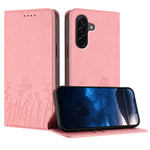 Samsung Galaxy A57 5G Tulpan- och fjärilsmönster Magnetstängning PU-läder Plånboksfodral