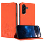 Samsung Galaxy A57 5G Tulpan- och fjärilsmönster Magnetstängning PU-läder Plånboksfodral