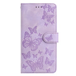 Samsung Galaxy A06 5G / Galaxy A07 5G / Galaxy A08 5G Plånboksfodral med stativ för 8 kort, tryckt fjärilsmönster, PU-läderfodral med handledsrem