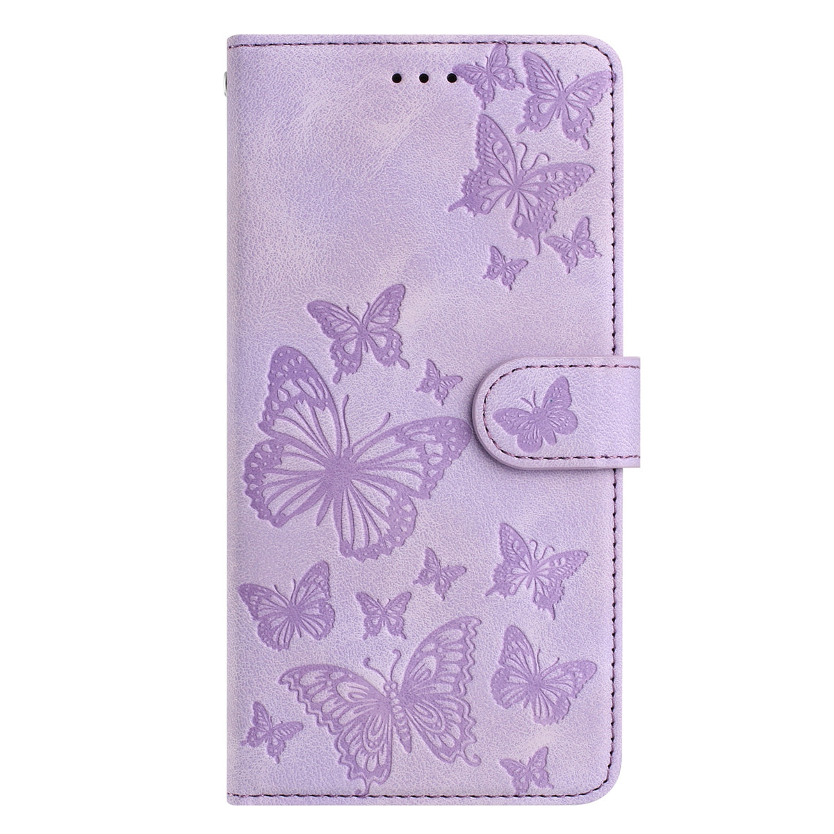 Samsung Galaxy A06 5G / Galaxy A07 5G / Galaxy A08 5G Plånboksfodral med stativ för 8 kort, tryckt fjärilsmönster, PU-läderfodral med handledsrem