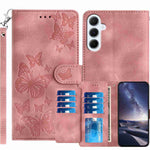 Samsung Galaxy S26 FE Plånboksfodral med 8 kortfack, tryckt fjärilsmönster, PU-läderfodral med handledsrem