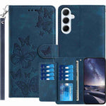 Samsung Galaxy S26 FE Plånboksfodral med 8 kortfack, tryckt fjärilsmönster, PU-läderfodral med handledsrem