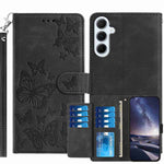 Samsung Galaxy S26 FE Plånboksfodral med 8 kortfack, tryckt fjärilsmönster, PU-läderfodral med handledsrem