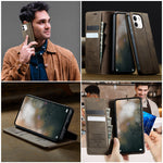CASEME för Xiaomi Redmi Note 17 Pro Max 5G / Xiaomi Redmi Note 17 Pro+ 5G-skal 033-serien RFID-blockerande plånboksfodral i läder med kalvstruktur
