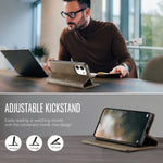 CASEME för Xiaomi Redmi Note 17 Pro Max 5G / Xiaomi Redmi Note 17 Pro+ 5G-skal 033-serien RFID-blockerande plånboksfodral i läder med kalvstruktur