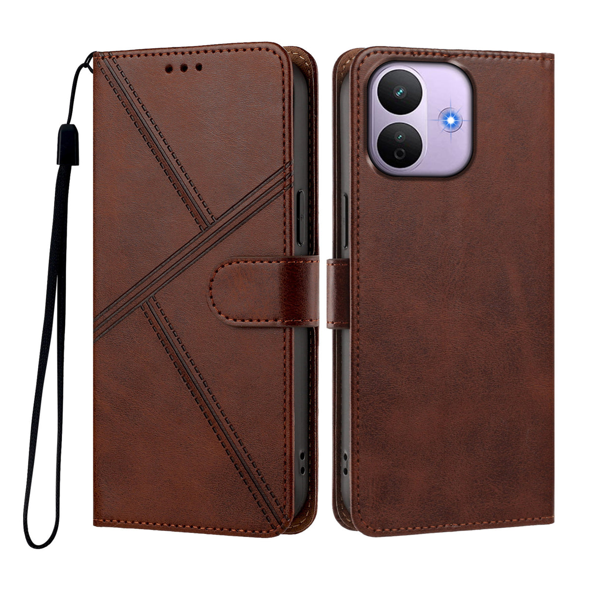 For Xiaomi Redmi Note 17 Pro 5G Case Diamond Stitch PU Leather Wallet Flip Phone Cover with Wrist Strap