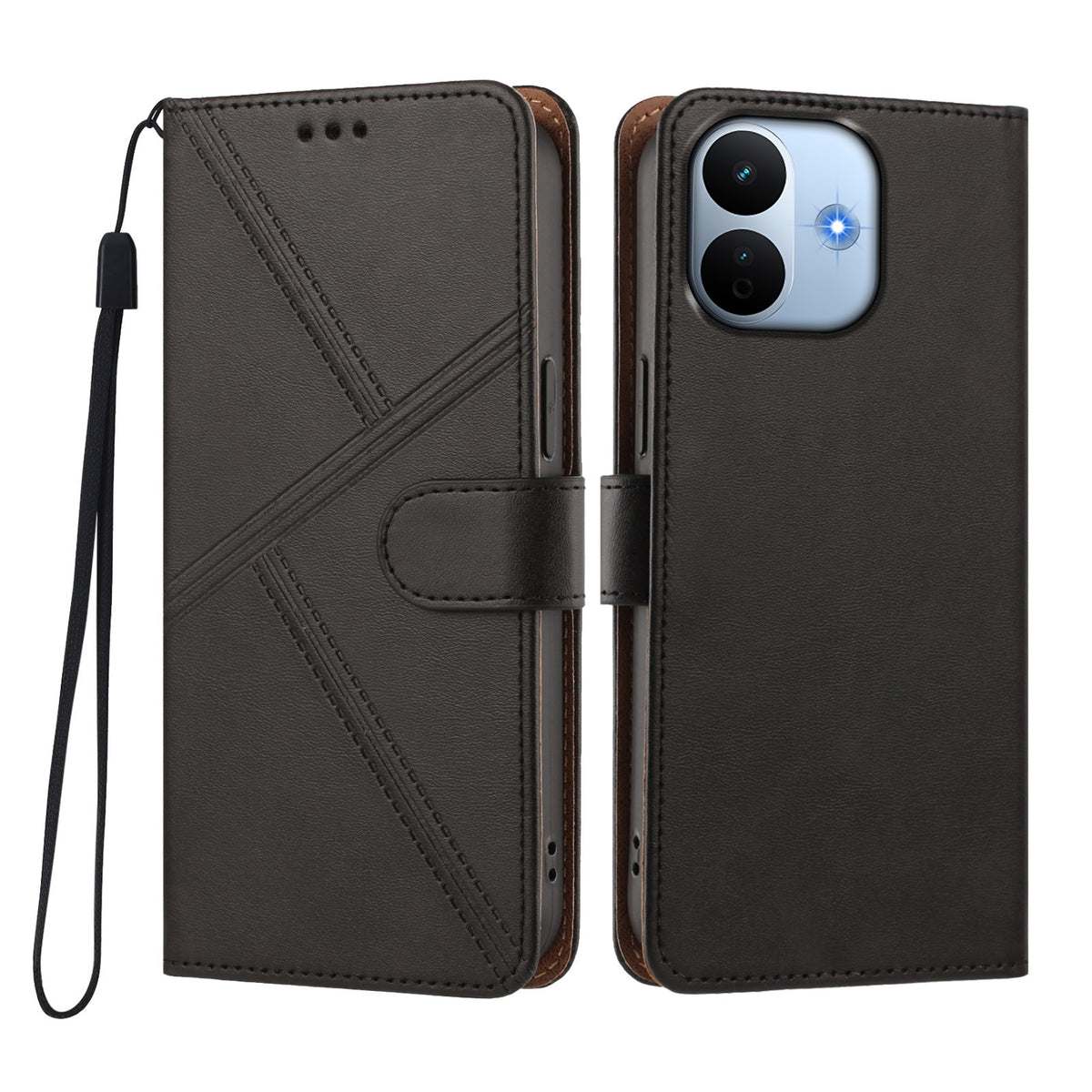 For Xiaomi Redmi Note 17 Pro Max 5G / Xiaomi Redmi Note 17 Pro+ 5G Case Diamond Stitch PU Leather Wallet Flip Phone Cover with Wrist Strap