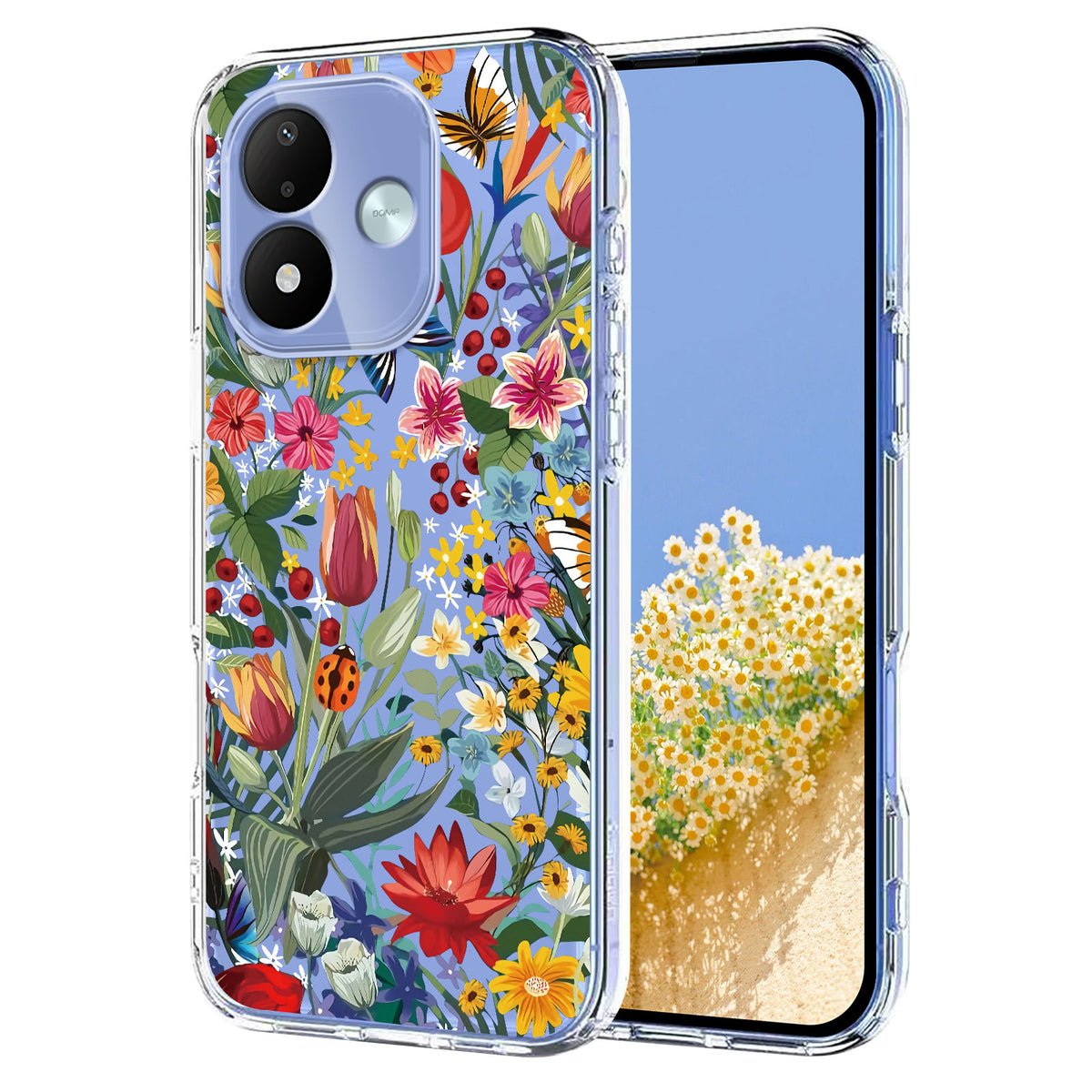 For Xiaomi Redmi Note 17 4G (Global) / Xiaomi Redmi Note 17 (India/China) 5G / Xiaomi Redmi Note 17 5G (Global) Case Butterfly Floral Pattern Printing TPU Phone Back Cover