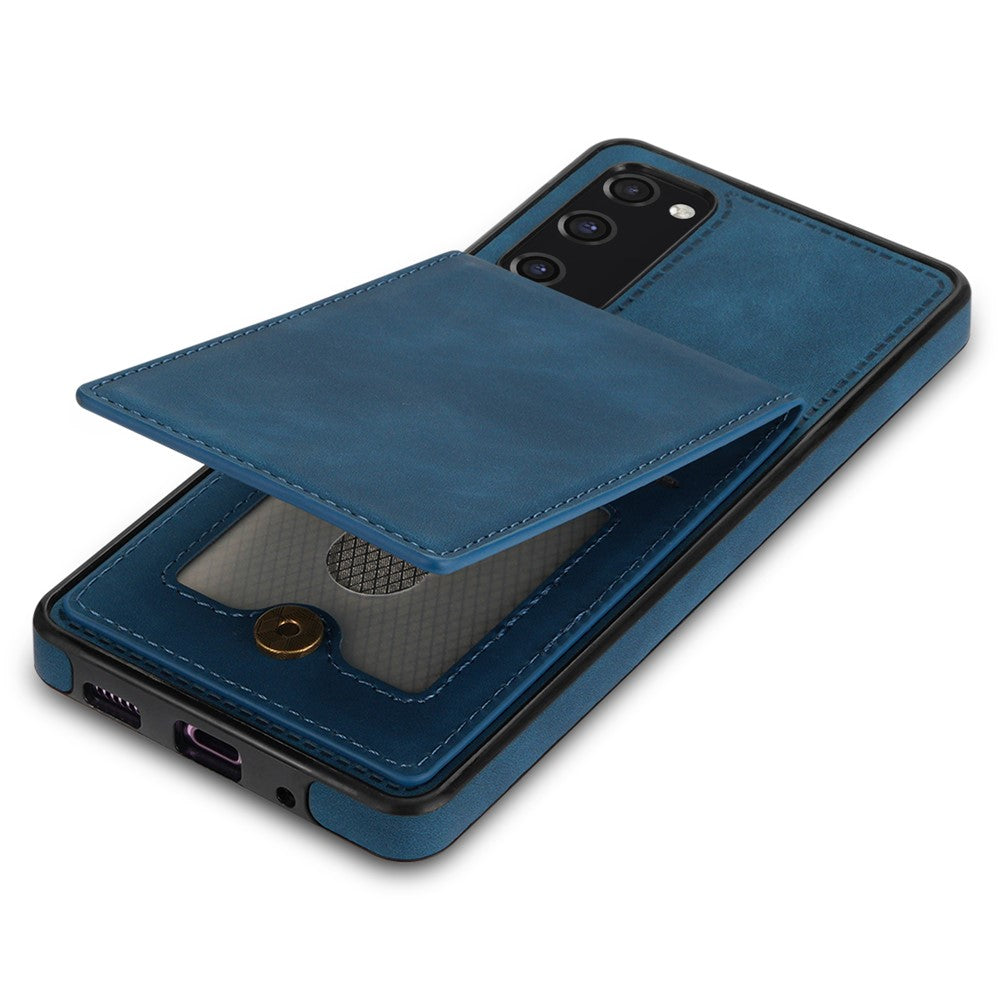 Back Cover for Samsung Galaxy S20 FE 4G / 5G / FE 2022 / S20 Lite, Solid Color Kickstand Phone Case RFID Blocking Multiple Card Slots Vertical Flip PU Leather Coated TPU Shell