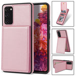 Back Cover for Samsung Galaxy S20 FE 4G / 5G / FE 2022 / S20 Lite, Solid Color Kickstand Phone Case RFID Blocking Multiple Card Slots Vertical Flip PU Leather Coated TPU Shell