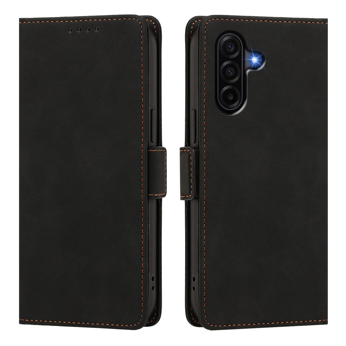 Samsung Galaxy A36 5G / Galaxy A56 5G / Galaxy A37 5G skal med skin-touch-funktion, PU-läder, plånboksfodral med handledsrem