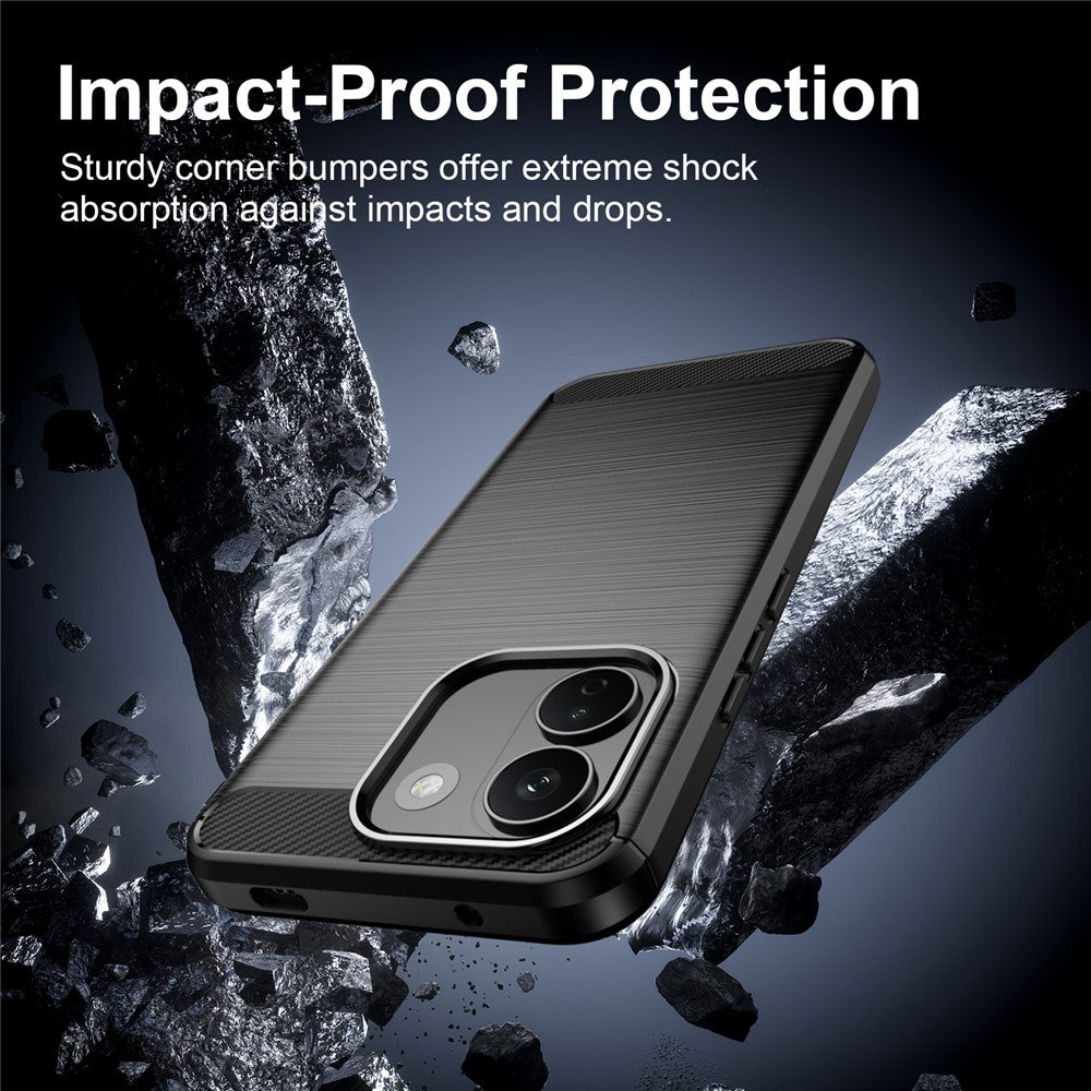 For Xiaomi Redmi Note 17 Pro Max 5G / Note 17 Pro+ 5G TPU Case Protective Phone Cover Carbon Fiber Texture Brushed