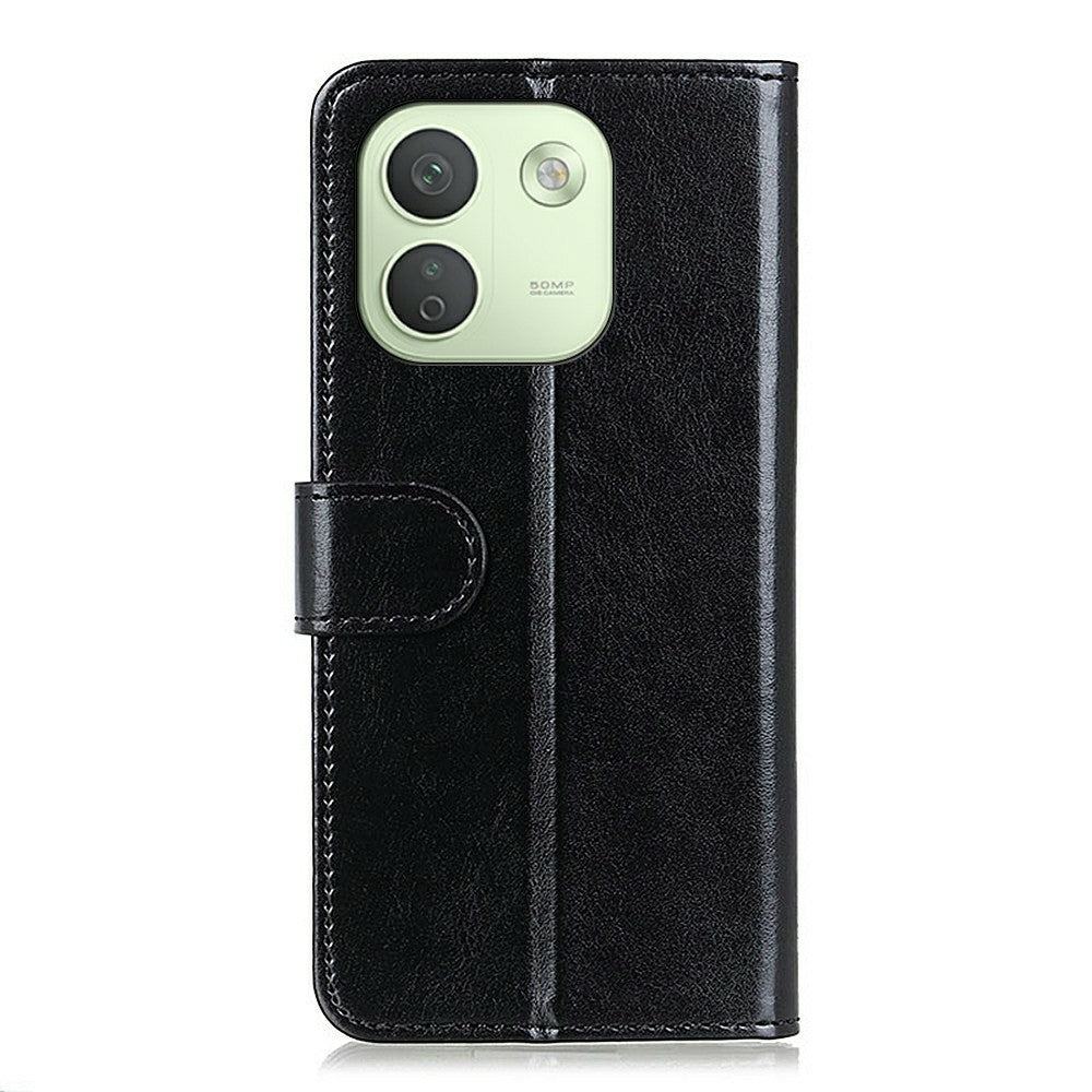 Xiaomi Redmi Note 17 Pro Max 5G-skal Crazy Horse Texture PU-läder Mobilskal