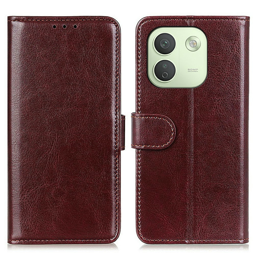 Xiaomi Redmi Note 17 Pro Max 5G-skal Crazy Horse Texture PU-läder Mobilskal