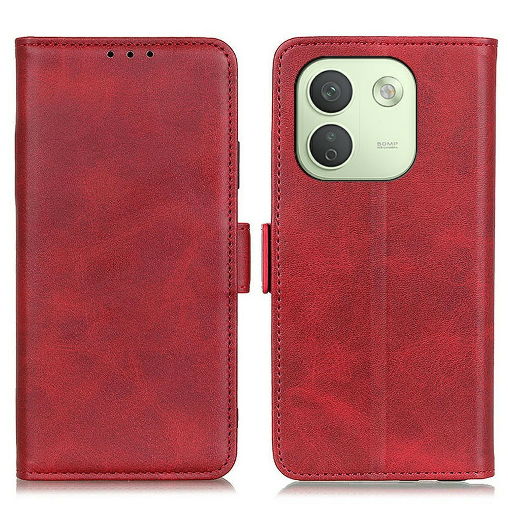 For Xiaomi Redmi Note 17 Pro Max 5G Case Stand Cowhide Texture PU Leather Phone Cover
