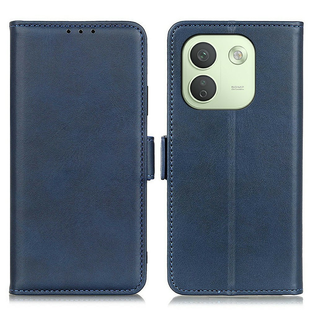 For Xiaomi Redmi Note 17 Pro Max 5G Case Stand Cowhide Texture PU Leather Phone Cover