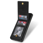 Solid Color Phone Case for Samsung Galaxy S23, Kickstand Design Back Cover RFID Blocking Multiple Card Slots Vertical Flip PU Leather Coated TPU Shell