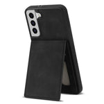 Solid Color Phone Case for Samsung Galaxy S23, Kickstand Design Back Cover RFID Blocking Multiple Card Slots Vertical Flip PU Leather Coated TPU Shell