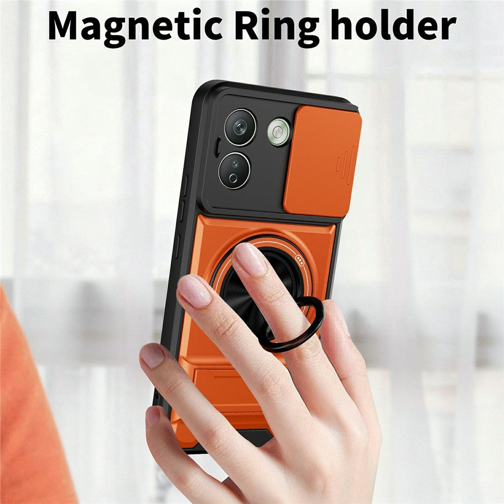 Xiaomi Redmi Note 17 Pro Max 5G Magnetiskt Skal Ringhållare Vikbart Stöd TPU PC mobilskal med Kameralinsreglage